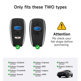 SURITCH for Subaru Key Fob Cover, Tough PC Soft TPU Protective Case with Keychain for Subaru CrossTrek Forester Outback Ascent Solterra Impreza Legacy BRZ WRX STI Smart Key Protector, Black-Blue