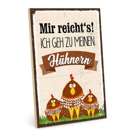 TypeStoff HS-00777 Wooden Sign with Saying - Chickens - Vintage Look with Quote as a Gift and Decoration on the Theme of Chicken Coop and Eggs