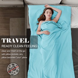 BREENHILL Sleeping Bag Liner, Camping Sheets & Travel Sheet, Hostels & Traveling Adult Sleep Sack for Backpacking, Hotels Lightweight Single & Double Camping Sleeping Bag Liner