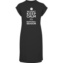 Hippowarehouse We Don't Keep Calm It's Basketball Season t-Shirt Dress Women's Adults Nightie Nightdress Black