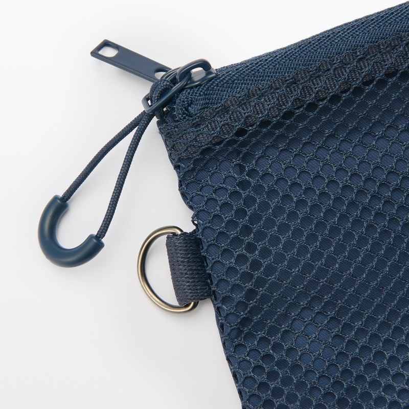 MUJI OHG87A3S Polyester Double Zipper Case Navy S