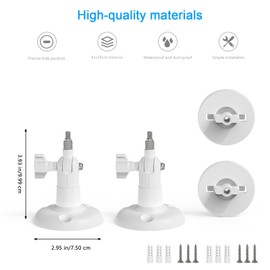 HOLACA Wall Mount Compatible with TP-Link Tapo C200 / C210 / C220 / C201 / C202 / C211 / C212 / C222 / C230 Indoor WiFi Security Camera - White (Pack of 2)