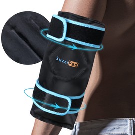SuzziPad Forearm & Elbow Ice Pack Wrap, Reusable for Tennis & Golf，Black