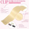 Tebelove Clip in Hair Extensions Real Human Hair 3.8oz/105g Clip