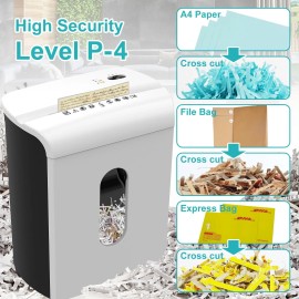 NA Woolsche Paper Shredder, P-4 Security Level,15-Sheet Cross Cut with 5.8-Gallon P