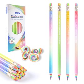 BAMBOLA Pencil, hb Pencil, Rainbow Pencil, Pencil with Eraser, Children's Pencil, Children's Stationery, Funny Pencil, Convenient, Popular, Cute, Girls, Amazing Stationery, Stylish, Rainbow Pencil,