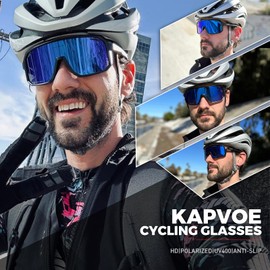 KAPVOE Gafas de ciclismo polarizadas, gafas de sol deportivas, protección UV400, para correr, pescar, conducir, gafas de béisbol para hombres y mujeres