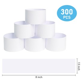 L LIKED 300 PCS Money Bands, Self Sealing Currency Money Straps for Bill Wrappers, Blank, White