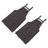 2 Pcs Black Cotton Apron Kitchen Breathable Oil Resistant Apron
