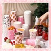 60 Pack Pink Christmas Disposable Coffee Cups with Lids 12