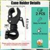 SADIKALO Cane Holder for Walker - 2Pcs Wheelchair Rollator Crutches