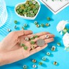 Beadthoven 120pcs 10mm Green Rhinestone Clay Beads for Crafting, Round