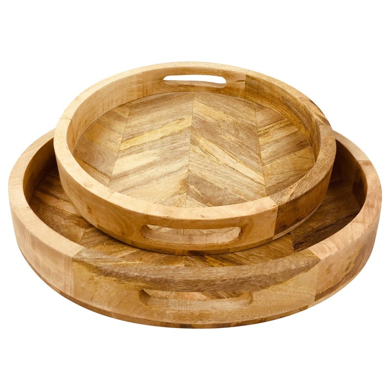 S2 Round Herringbone Trays Made by Wood