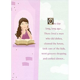 Designer Greetings One Day Long, Long Ago : Princess and Book Funny : Humorous Feminine Birthday Card for Her : Woman : Women