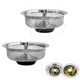 Stainless Steel Strainer Insert for Kitchen Sink, 3.3 Inch Drain Filter with Fine Mesh, Rustproof Strainer Basket for Standard Drains, Kitchen Sinks, Strainer for Food Leftovers