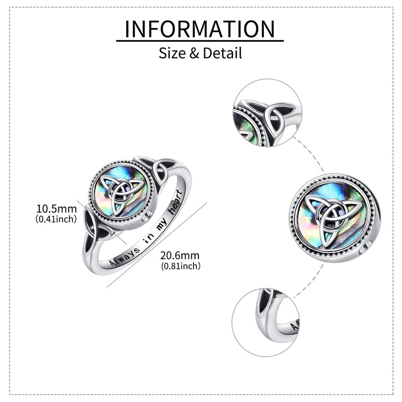 URONE Cremation Urn Ring for Ashes 925 Sterling Silver Memorial