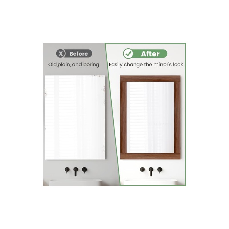 Mirror Frame Border 32FT Bathroom Wood Grain Wallpapers Decorative Tape