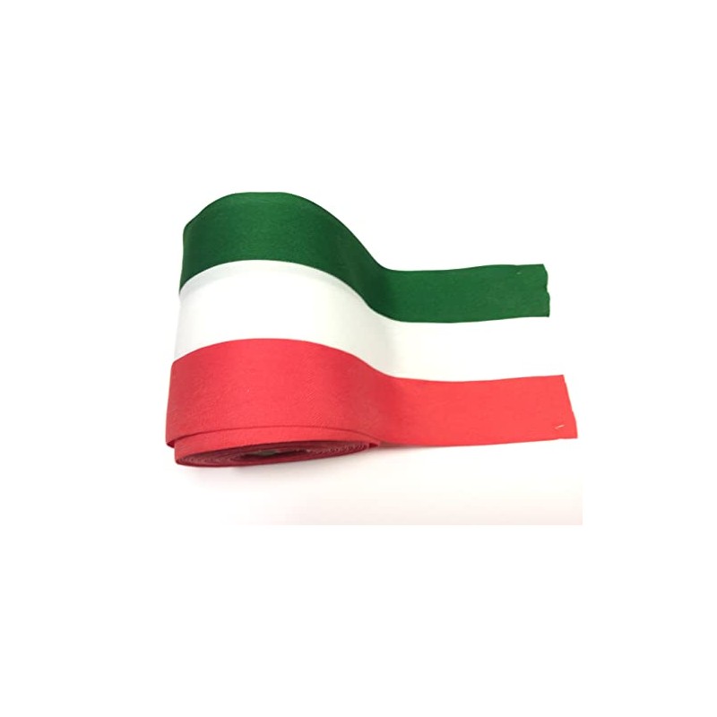 Stoffband Italia Tricolore 10 cm x 10 m, grün, weiß