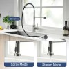 Matte Black Touchless Kitchen Faucet with Pull Down Sprayer, Motion