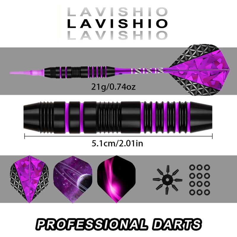 Lavishio Set di freccette Soft Tip – Set di punte