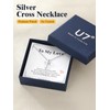 U7 Kreuzkette Silber Damen Geschenke für meine Tochter mit Glückwunschkarte