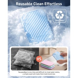 TOURIT Slim Ice Packs for Lunch Boxes and Coolers, 4 Pack Reusable Lunch Box Ice Packs, Long Lasting BPA-Free Non-Toxic Freezer Packs for Lunch Bags, Travel, Picnic or Camping, Baby Blue
