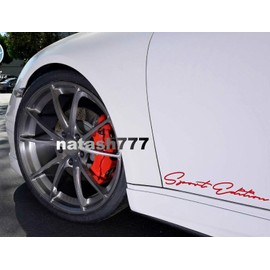 Sport Edition CAR Racing Decal Sticker Logo Emblem (Set of 2) (RED)