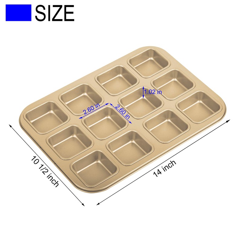 Tiawudi 2 Pack Brownie Pan, Non-stick Bakeware for Bread and
