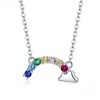 PAHALA 925 Sterling Silver Summer Lucky Rainbow Chain Cloud Colorful