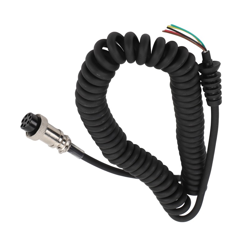 8Pin Speaker Mic Cable Radio Hand Microphone Coiled Cord Replacement