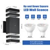 DASTOR Dusk to Dawn Outdoor Wall Light Fixture, 2-Layer Up