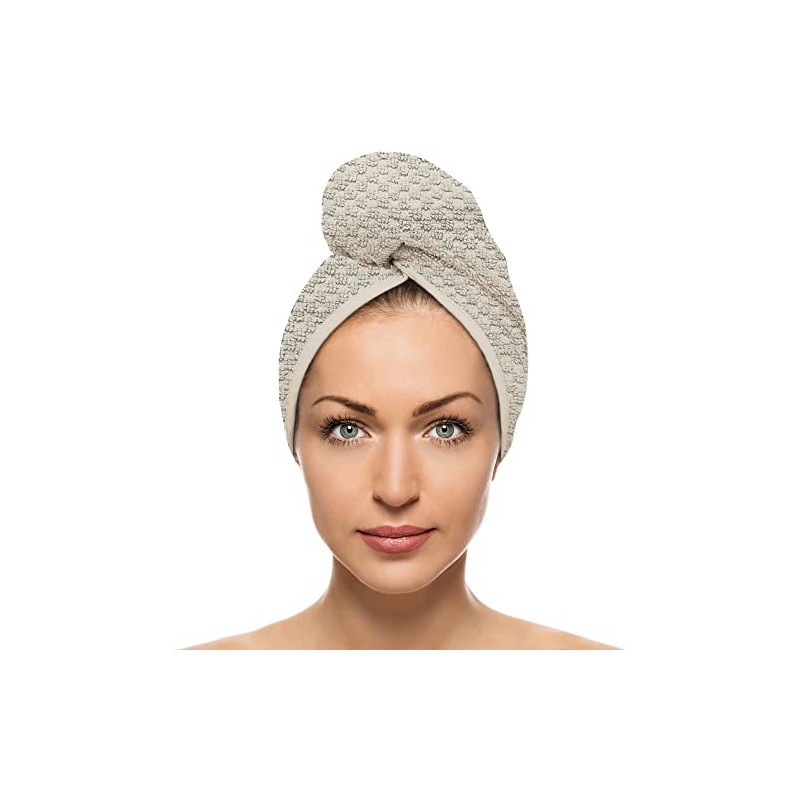FAB-ON UK Hair Dry Towel 100% Cotton Popcorn Turban Style