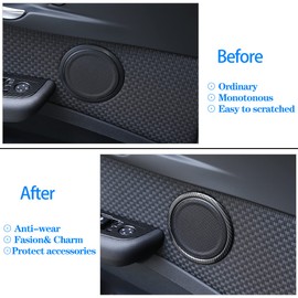 CHEAYAR Car Inner Speaker Cover Trim Decor Ring Fit for Toyota Supra GR A90 A91 MK5 2019-2022 Car Door Speaker Frame Trim Cover is Made of ABS Material, 4PCS (Carbon Fiber Pattern)