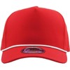 KBE-5-SNAP RED-WHT Classic 5 Panel Constructed Front Baseball Cap Adjustable