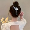 Cute Flower & Butterfly Design Hair Bun Clip, Glitter Hair