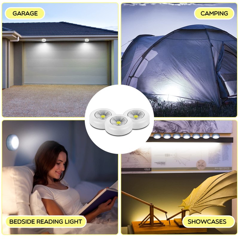 Macarrie 12 Pack Wireless LED Puck Lights, Under Cabinet Lighting,