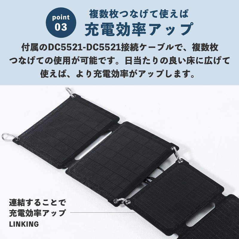Yamazen ELEIN YRSB-M100 Portable Solar Panel, 10W (USB-A/DC Output), ETFE