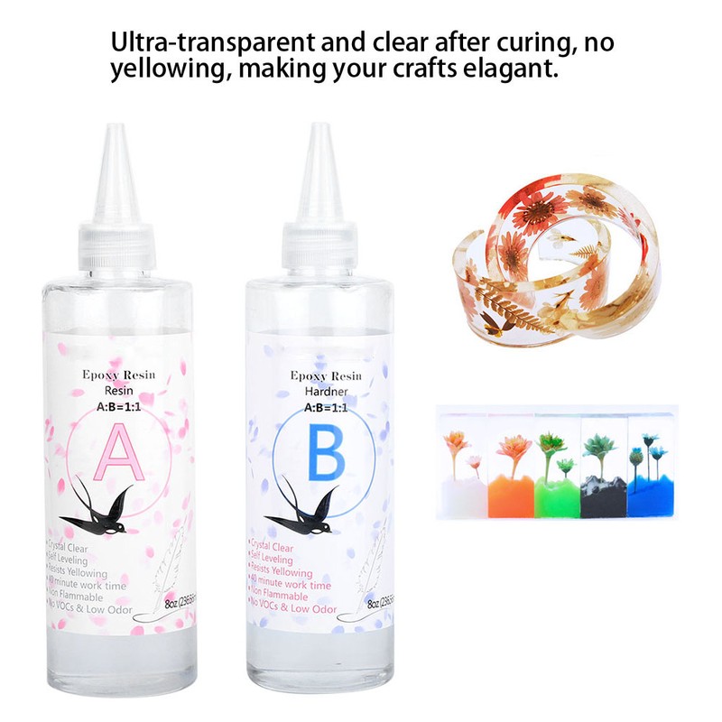 1:1 Epoxy Resin Transparent Glue Sealant DIY Handcrafted Making 40Min