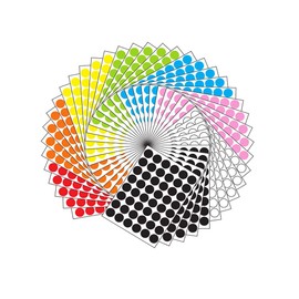 Hcode 3/4'' Round Color Coding Dot Stickers 8 Assorted Colors Labels Total 1920 Pcs (8 Colors)
