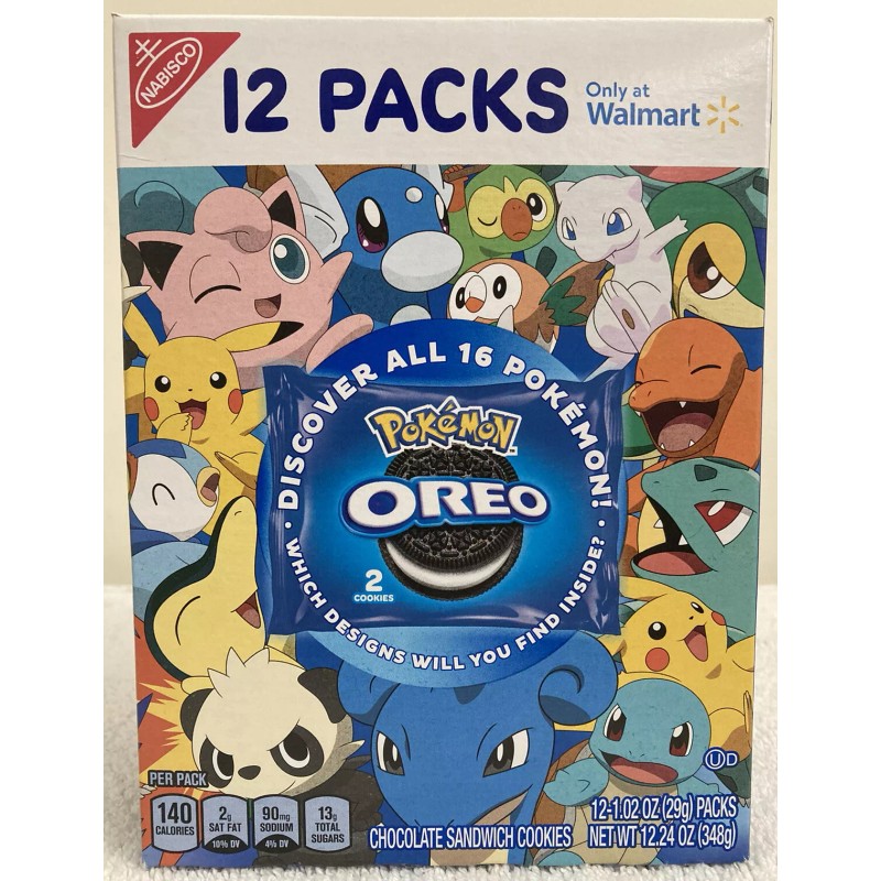 Oreo Pokémon 25th Anniversary Oreo 12pk Box Sealed Rare HTF
