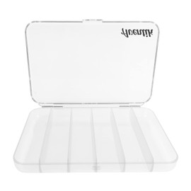 Aventik Super Transparent Super Strong Polycarbonate Fly Fishing Fly Box Four Different Multi-Compartment Options Great Pocket Size 7.52X5.24X1.08inch Fishing Tackle Box Fishing Hook Box (6C-A)