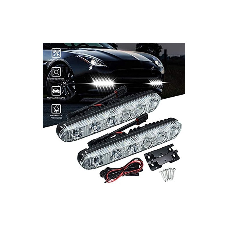 Universal Daytime Running Lights 6 LEDs High/Low Beam LED DRL