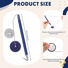 Pasimy 6 Pcs Secure Pen with Adhesive Pen Chain and Security Pen Holder for Home Office