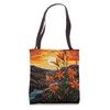 Amazing Tiger Lily Mosaic Art Abstract Sunset Background Tote Bag