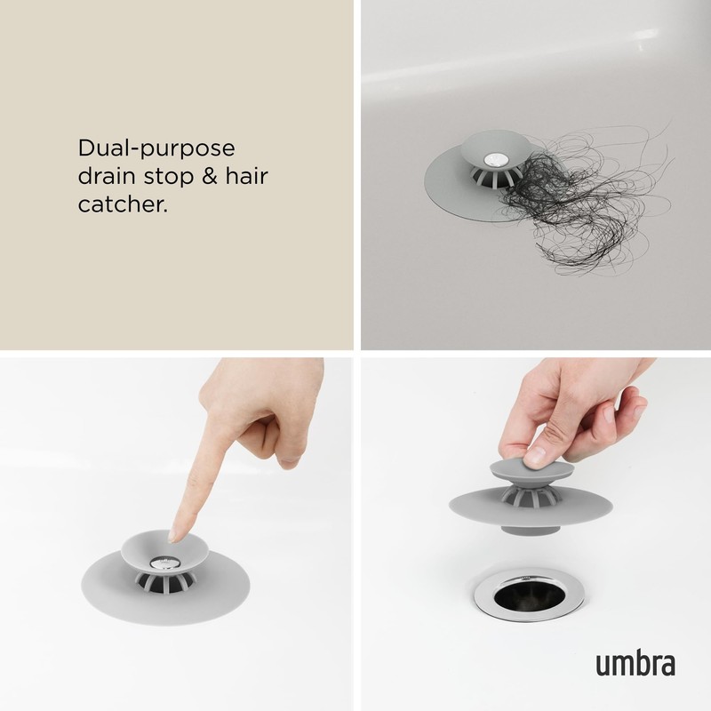 Umbra Flex Drain Stop/Hair Catcher, Grey