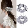 TUCEWP 2Pcs Scrunchies for Women PU Leather Cheer Hair Scrunchies