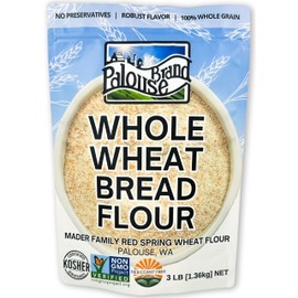 Certified Glyphosate Residue Free Bread Flour | 3 LBS | Whole Wheat Unbleached | Non-GMO | 100% Non-Irradiated | Kosher | USA Grown | Field Traced | Resealable Bag