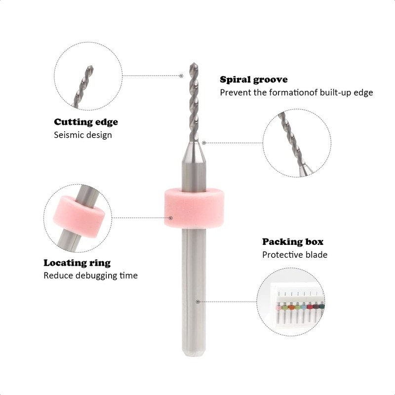 30pcs 0.3mm 1.2mm Shank Tungsten Carbide Micro PCB Drill Bits