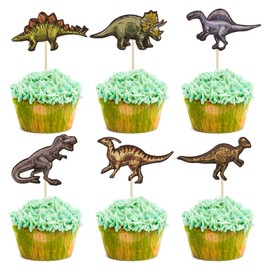 36 piezas de decoración de cupcakes de dinosaurio, rugido de dinosaurio, para decoración de tartas de dinosaurio, decoración de tartas de dinosaurio, cumpleaños, baby shower