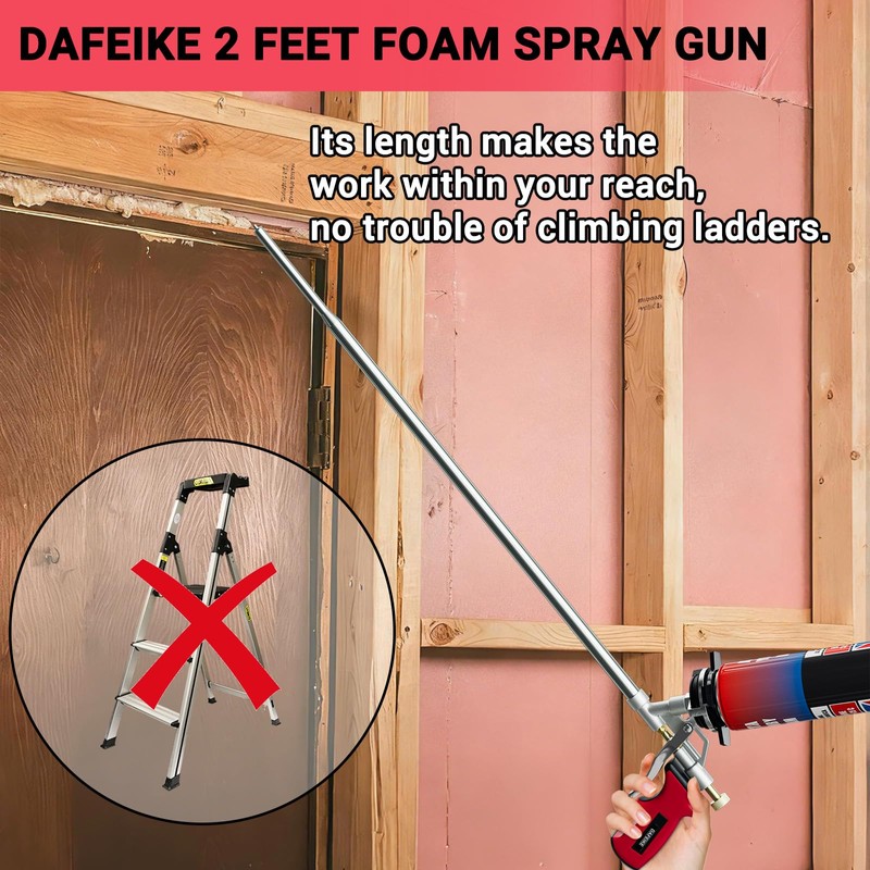 Foam Spray Gun 2' Long Foam Gun Insulation Extended 63cm